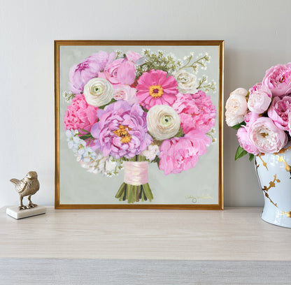 “Pop of Pink” Framed Canvas Print