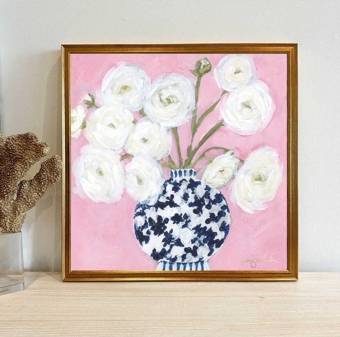 “Dancing In Pink" Framed Canvas Print