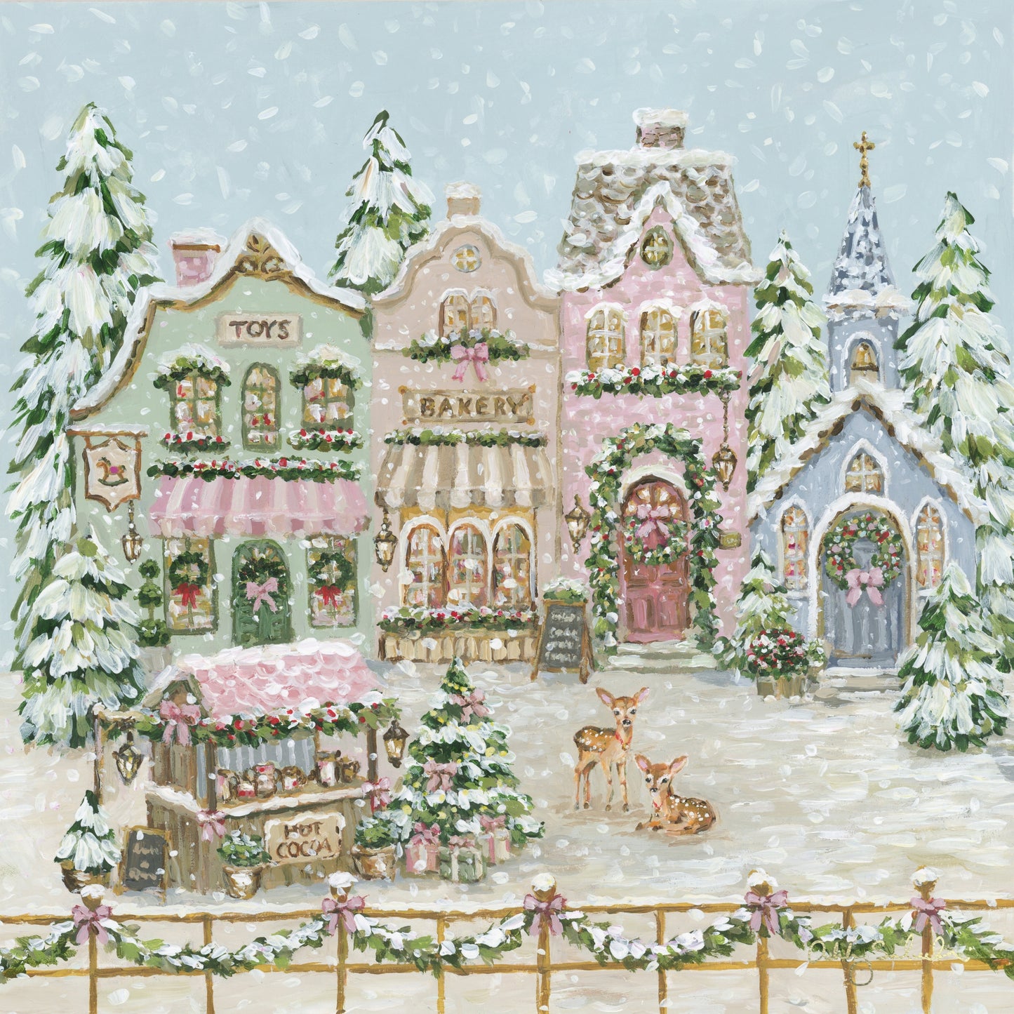 "Christmas Cheer Village" Signature Canvas Print *New*