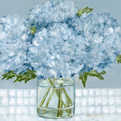 “French Blue Florals” - Set of 2 Framed Canvas Prints