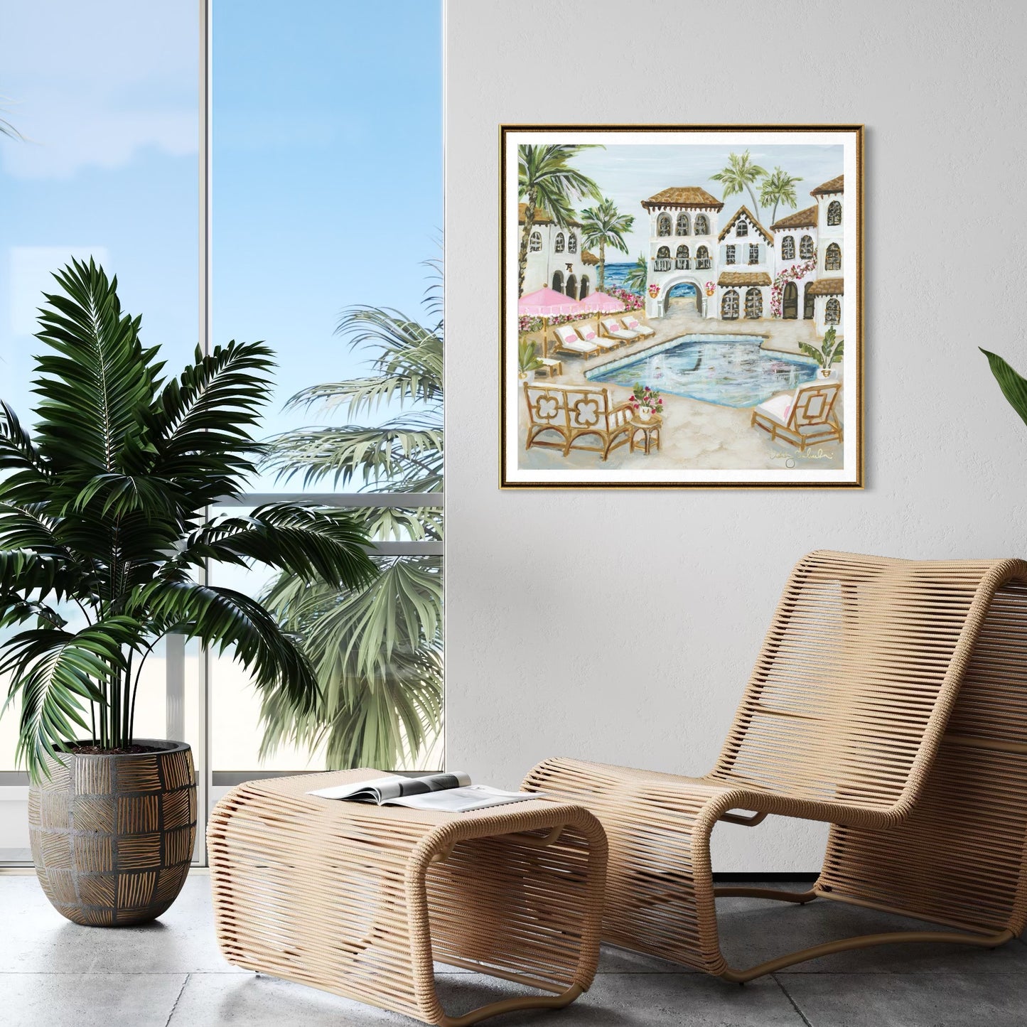“Villa by the Sea" Signature Canvas Print
