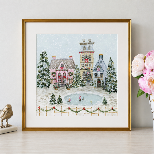 "Snowflake Village" Signature Canvas Print