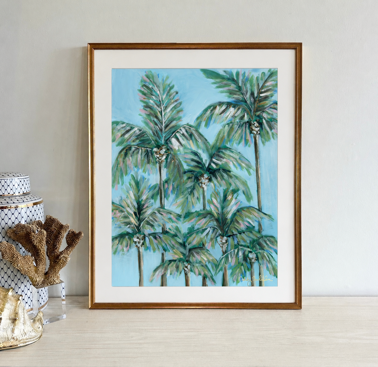 "Blueberry Palms" Signature Canvas Print