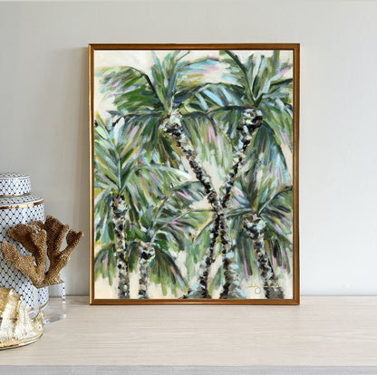 "Dancing Palms” Framed Canvas Print
