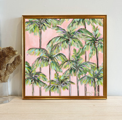 "Pretty Little Palms” Framed Canvas Print