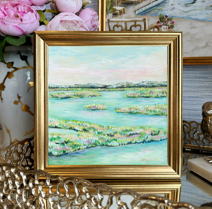 “Teal Waters" Framed Canvas Print