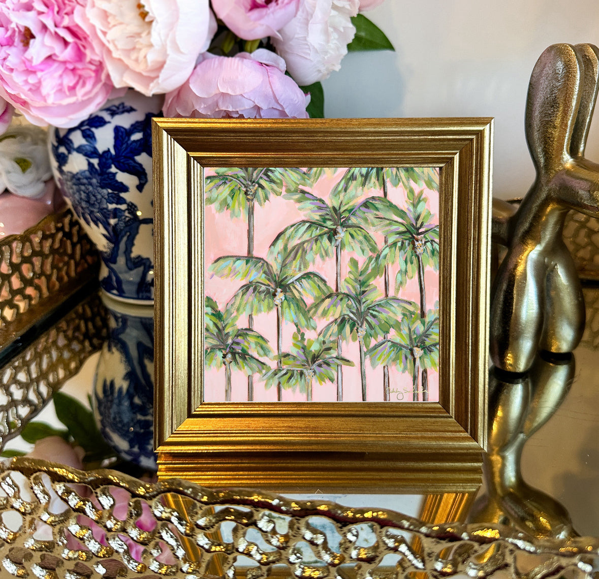 "Pretty Little Palms” Framed Canvas Print