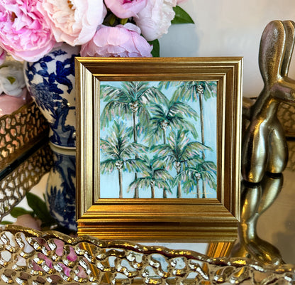 "Blueberry Palms” Framed Canvas Print