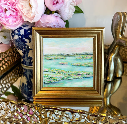 “Teal Waters" Framed Canvas Print