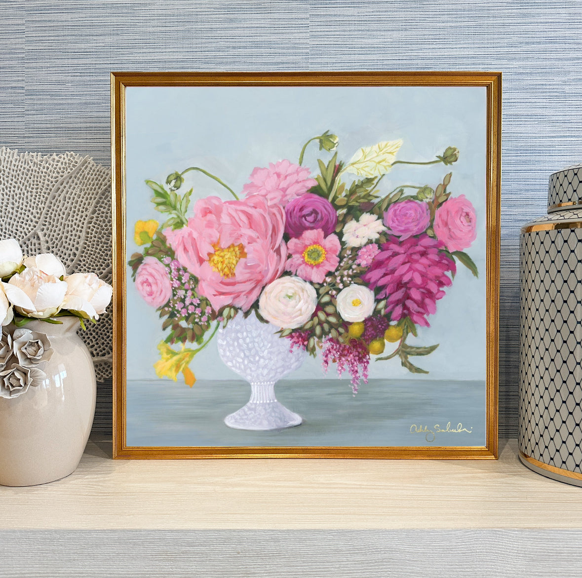 “Tea Time" Framed Canvas Print