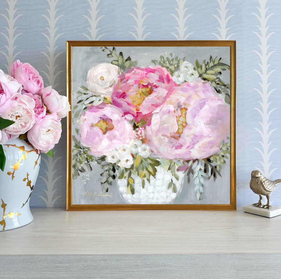“Blushing Beauty” Framed Canvas Print