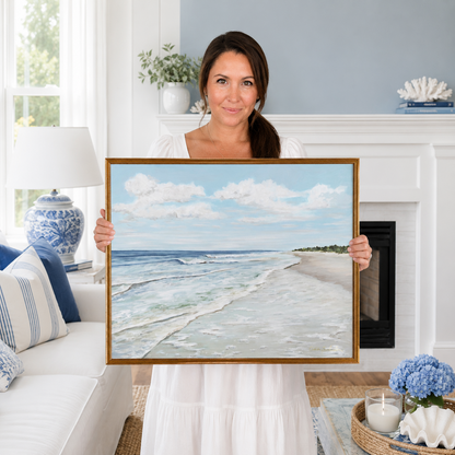 "Walk On The Beach" Signature Canvas Print