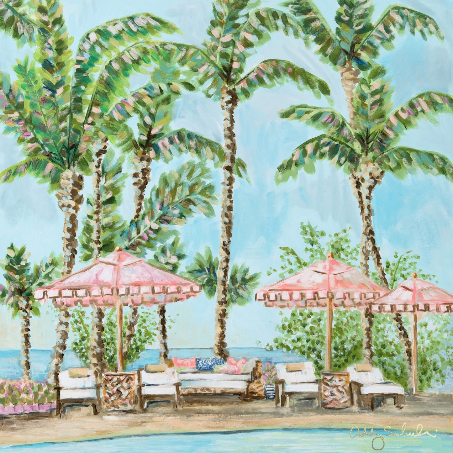 "Island Sun” Framed Canvas Print