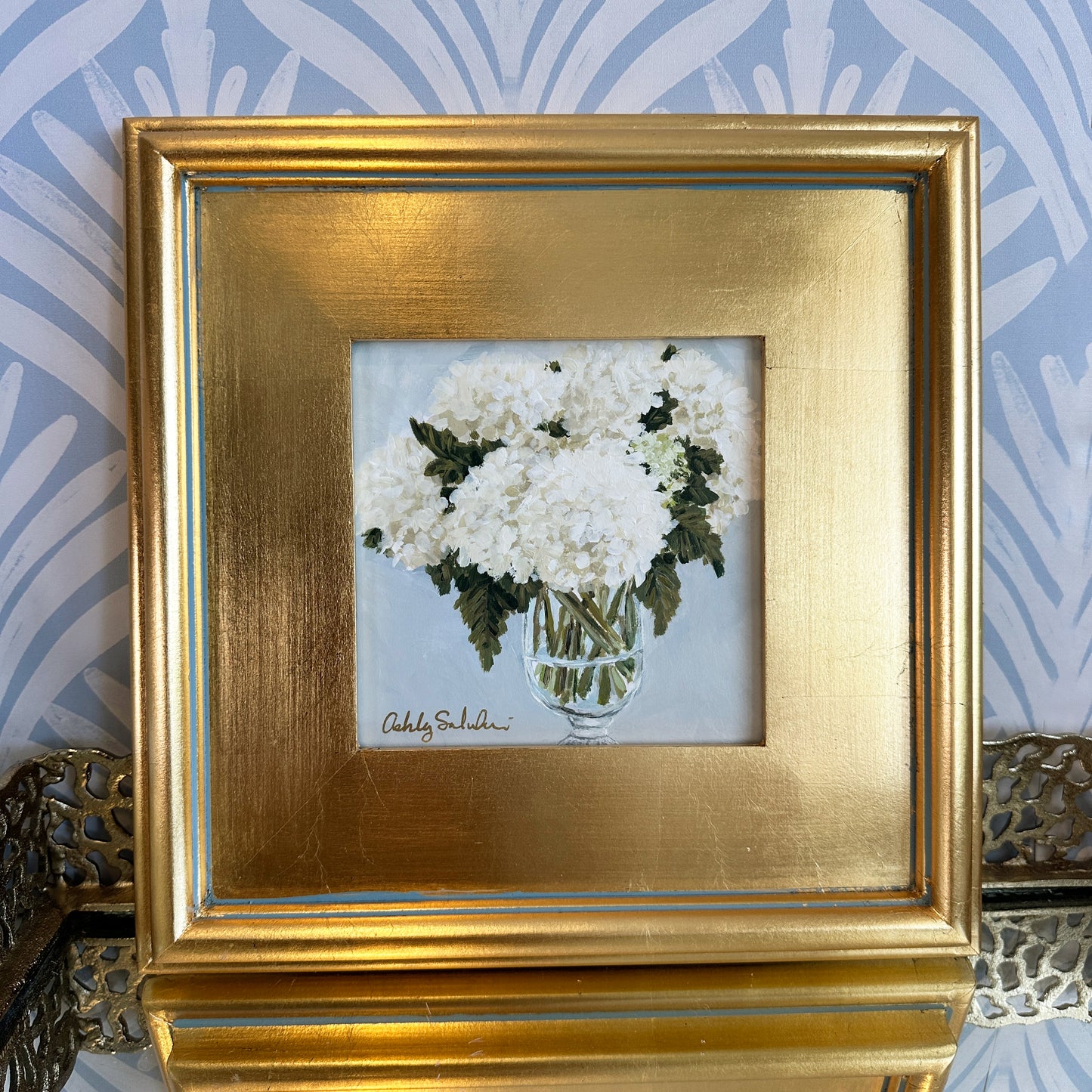 “Coastal Chic" Original Acrylic Painting - 12x12" Framed