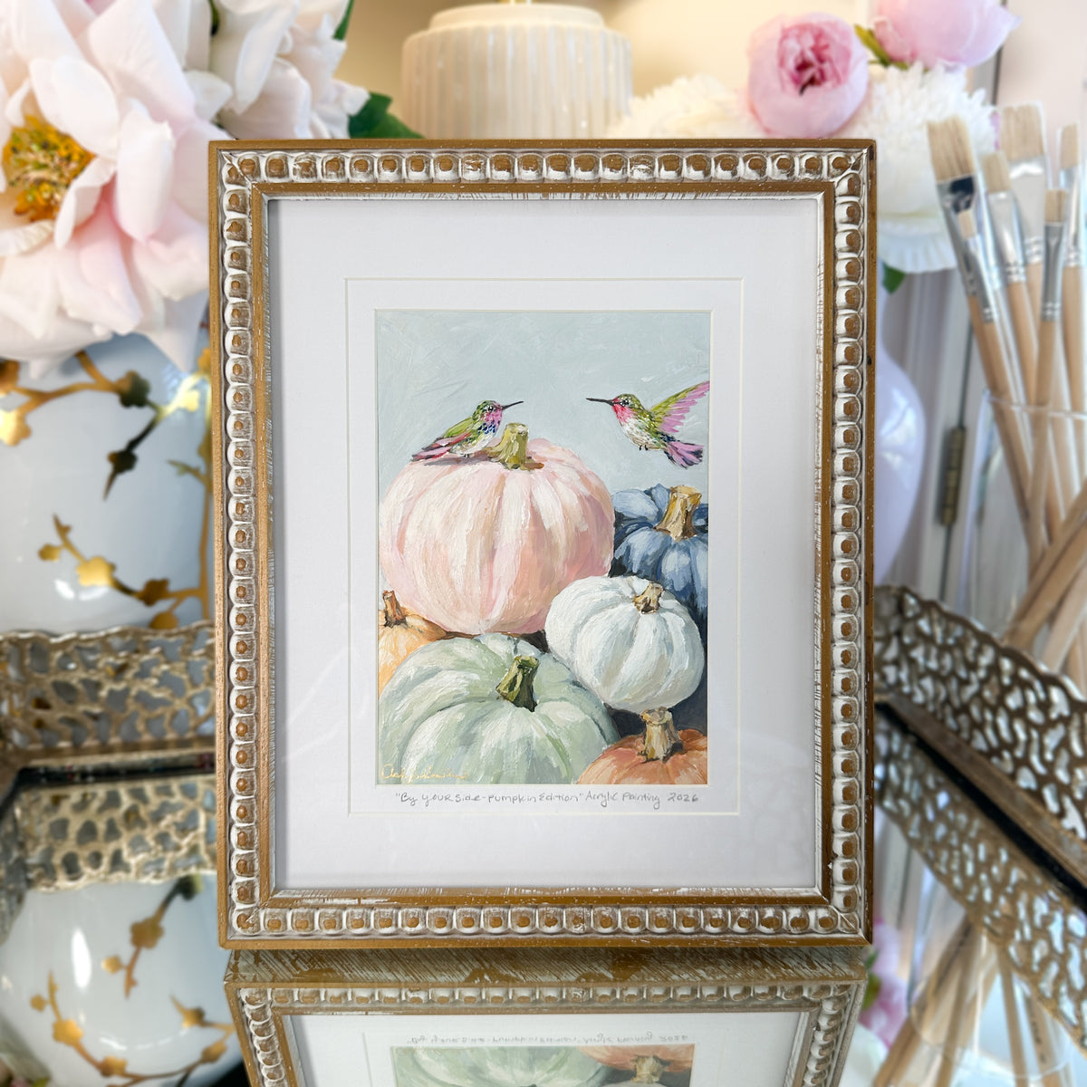 By Your Side: Pumpkin Edition | Original Acrylic Painting – Framed