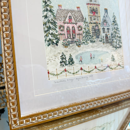 Snowflake Village | Original Acrylic Painting – Framed