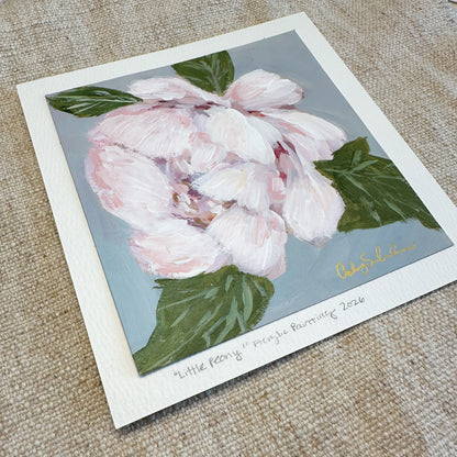 Little Peony | Original Acrylic Painting – Framed