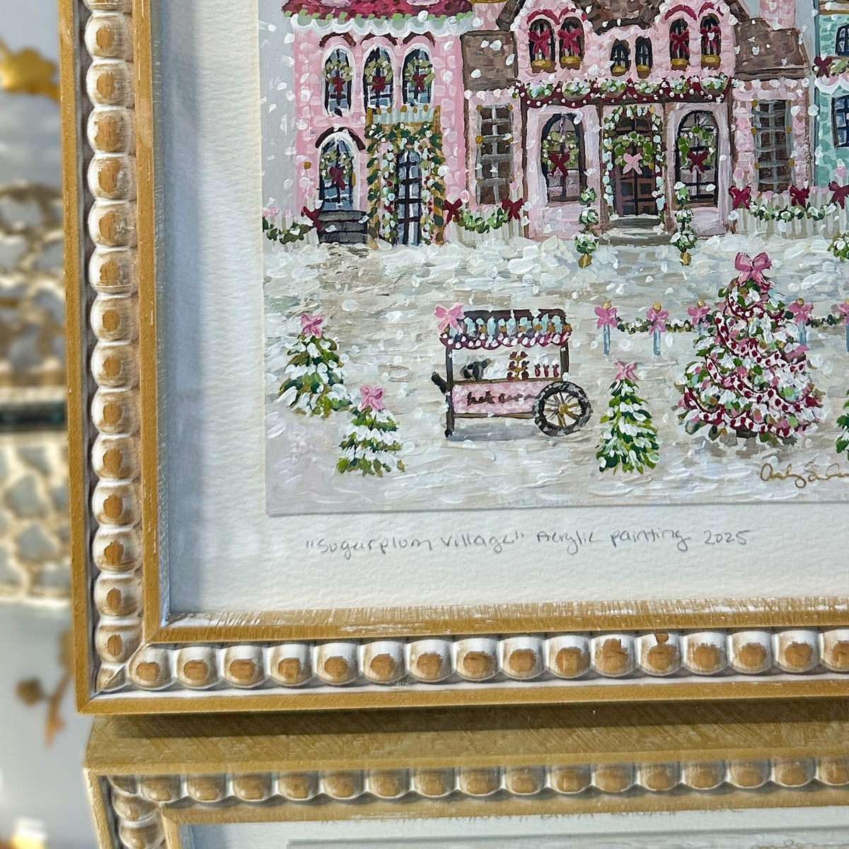 Sugarplum Village | Original Acrylic Painting – Framed