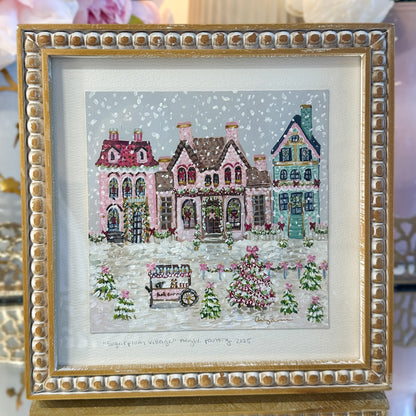 Sugarplum Village | Original Acrylic Painting – Framed