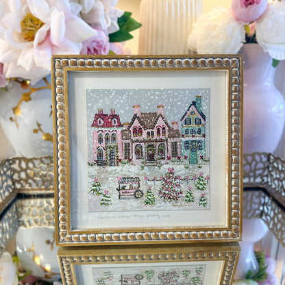 Sugarplum Village | Original Acrylic Painting – Framed