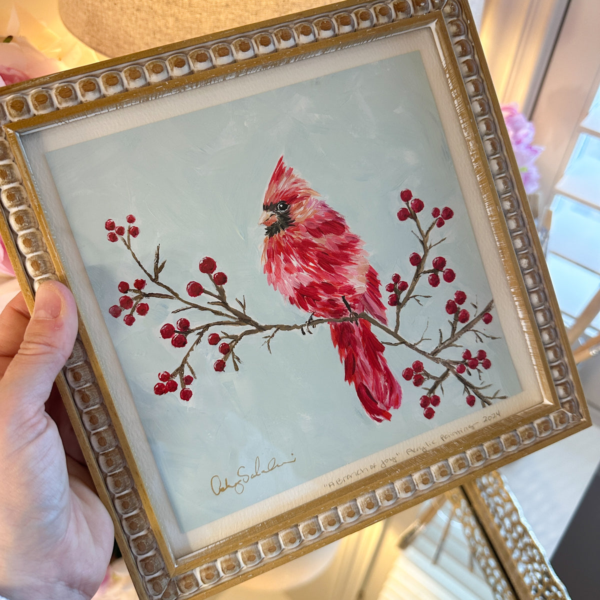A Branch of Joy | Original Acrylic Painting – Framed
