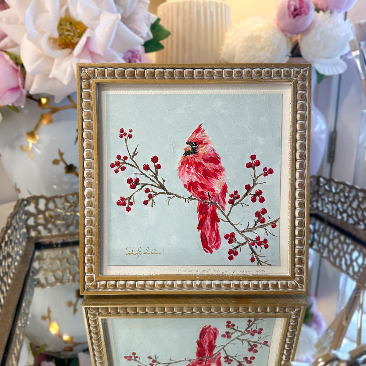 A Branch of Joy | Original Acrylic Painting – Framed