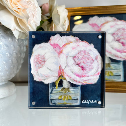 "Pink Peonies" Acrylic Framed Print