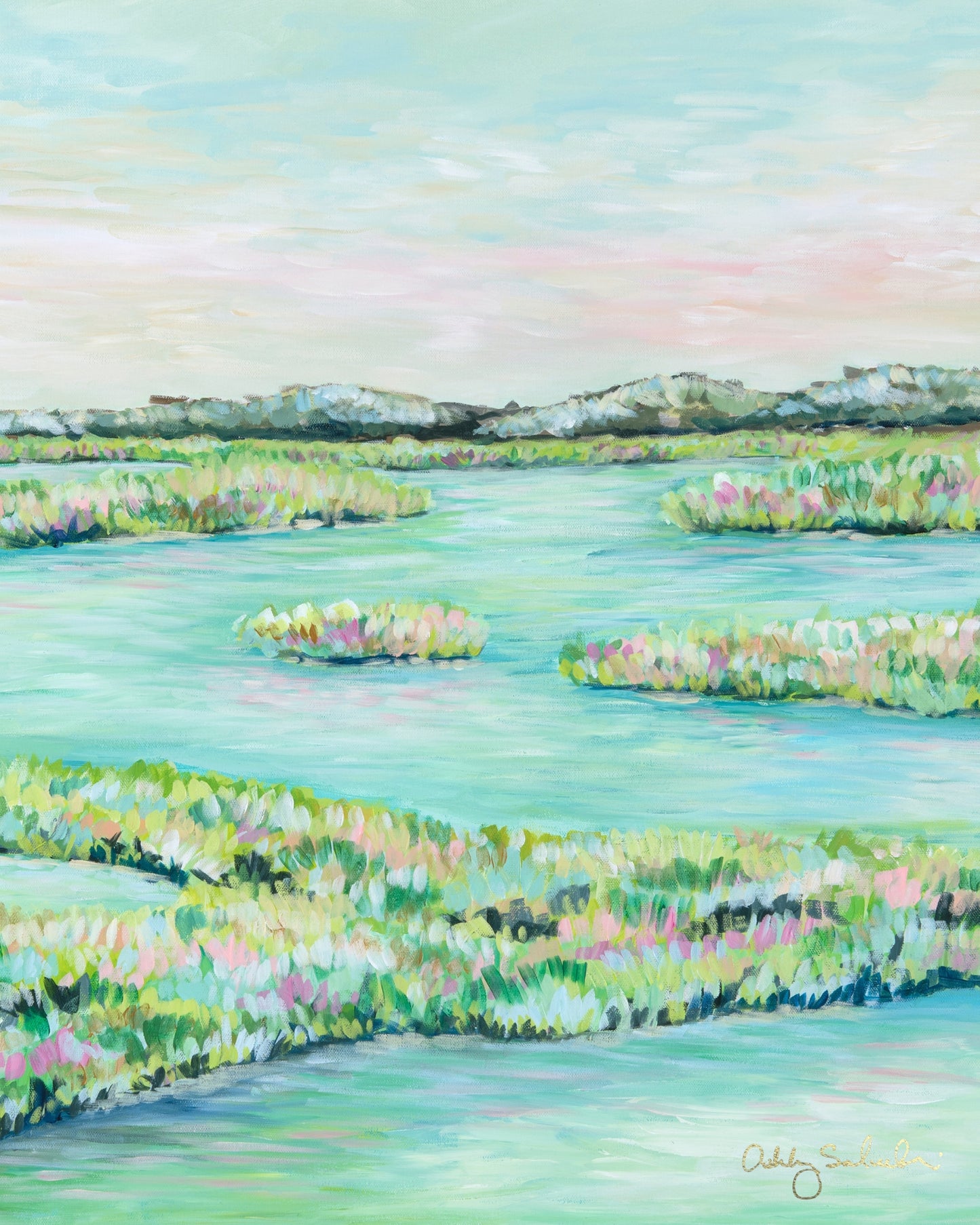 "Teal Waters" Unframed Canvas Print