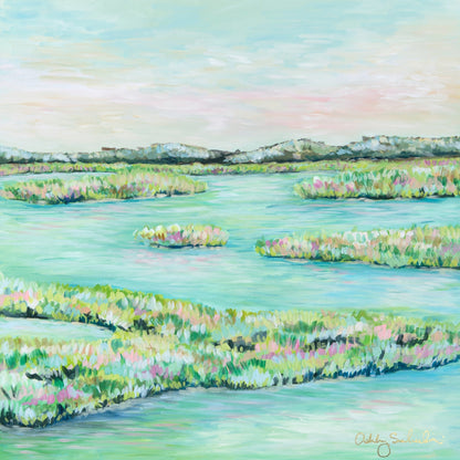 “Teal Waters" Framed Canvas Print