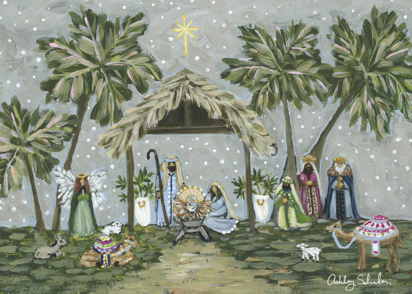 “O Holy Night” Nativity Scene Fine Art Paper Print