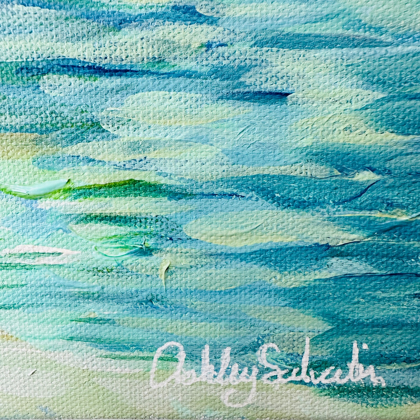 Pink Umbrella Cove - Original Acrylic Painting