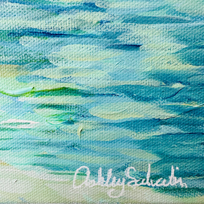 Pink Umbrella Cove - Original Acrylic Painting