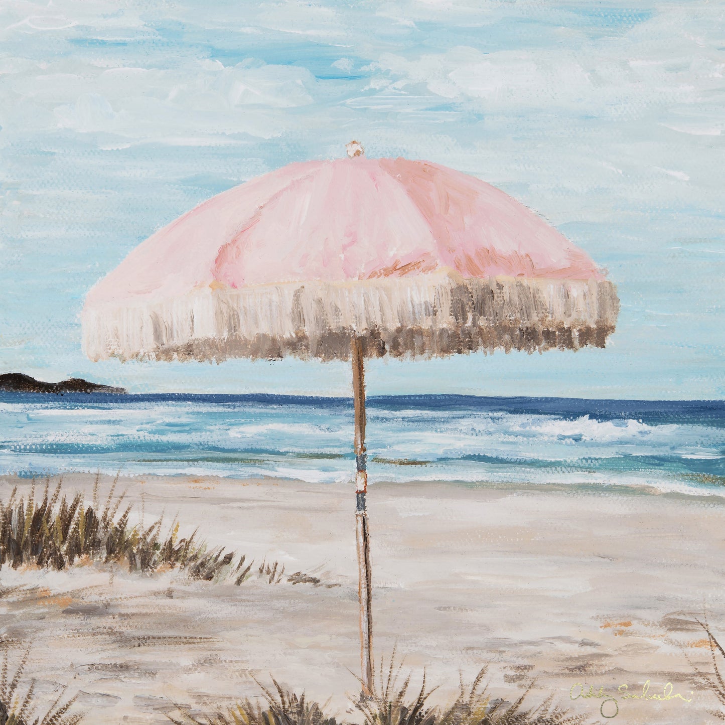 "Pretty Pink Umbrella" Signature Unframed Print