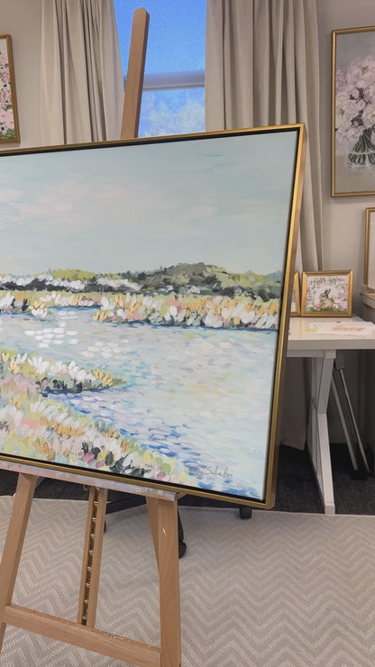 “Rising Tide” Hand-Embellished Stretched Canvas Print