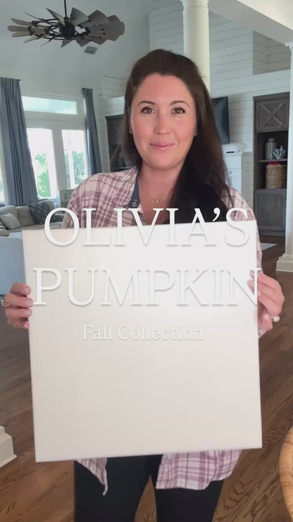 “Olivia's Pumpkin" Framed Canvas Print