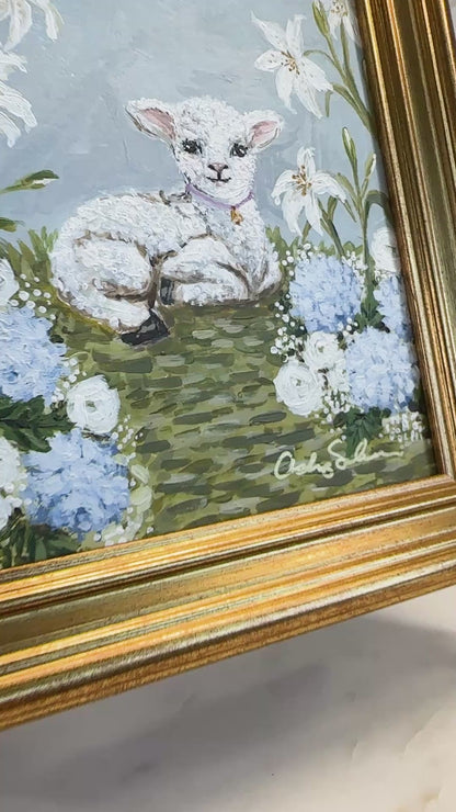 “Little Lambs Garden" Signature Canvas Print