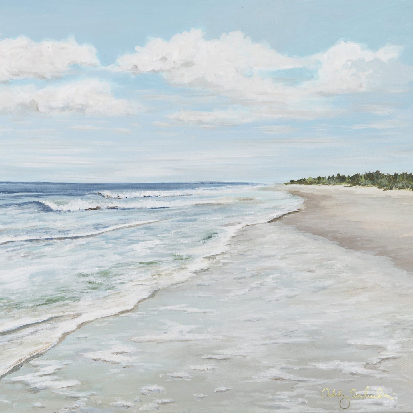 "Walk on the beach" Signature Unframed Print